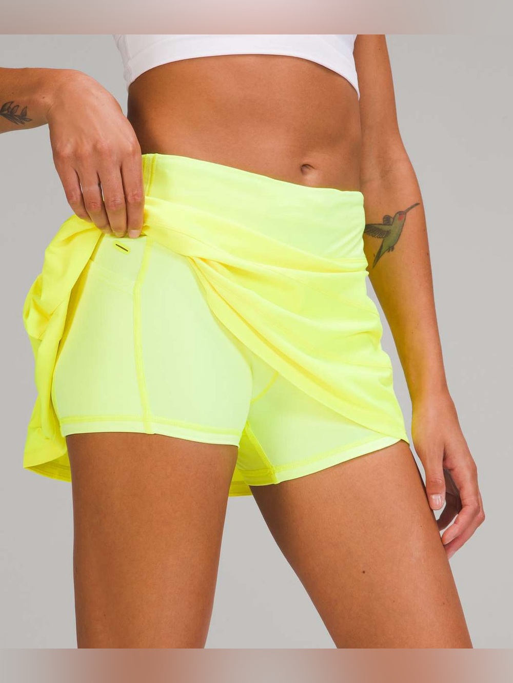 Lululemon Pace Rival Mid-Rise Skirt Bike Pickleball Skort Highlight Yellow 8 - Picture 4 of 14